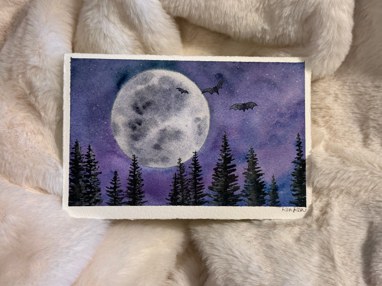 FULL MOON WATERCOLOR...