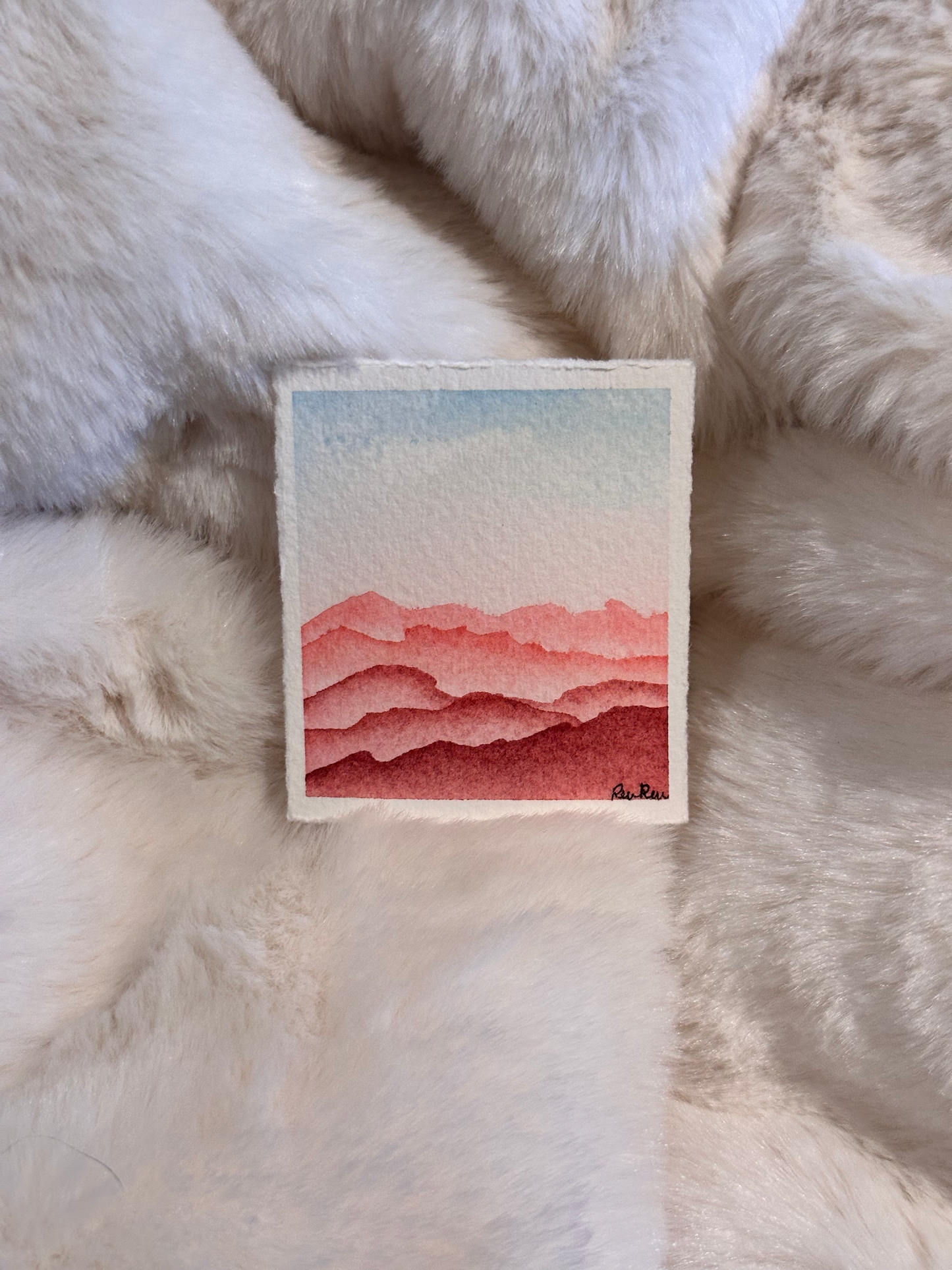 PINK MOUNTAINS WATERCOLOR...