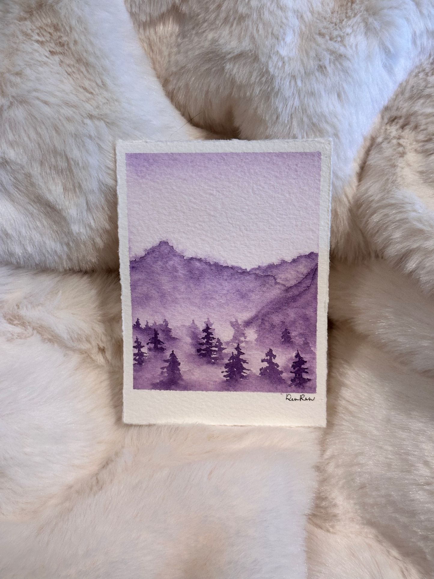 PURPLE MOUNTAIN WATERCOLOR...