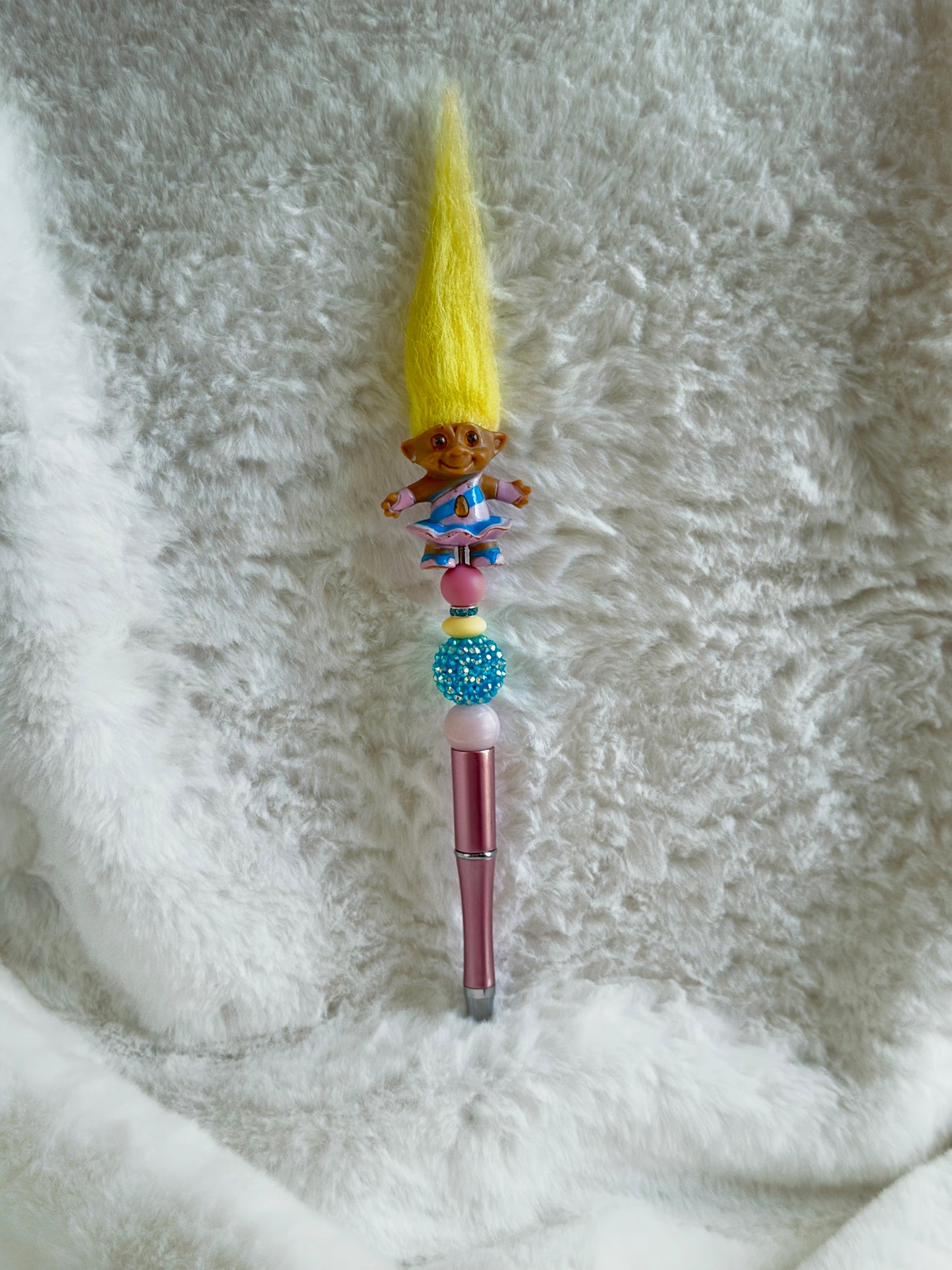 VINTAGE TROLL PEN - YELLOW, PINK, & BLUE...