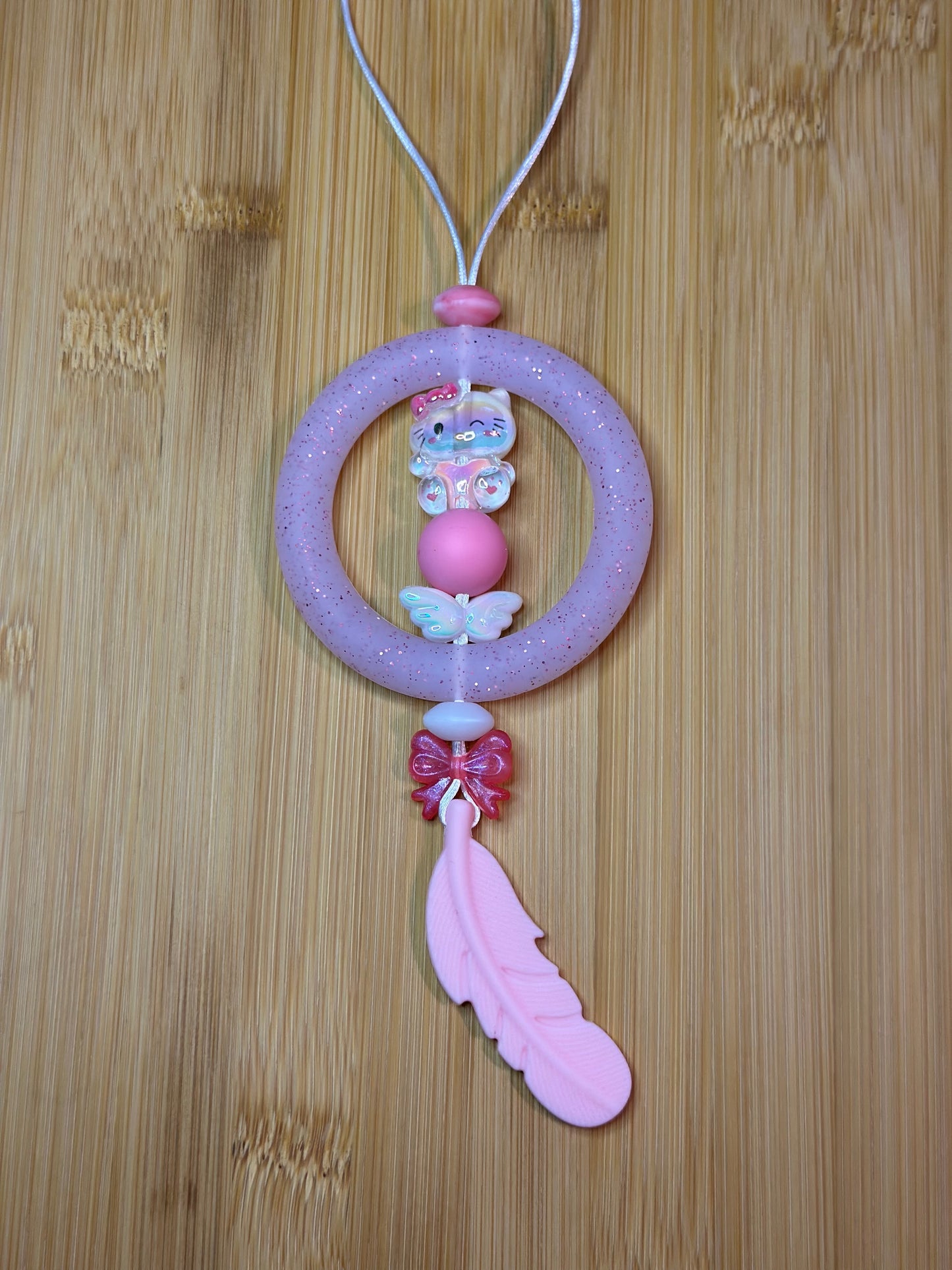 PRETTY KITTY IN PINK CAR CHARM...
