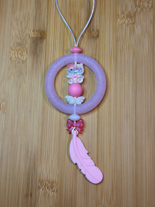 PRETTY KITTY IN PINK CAR CHARM...