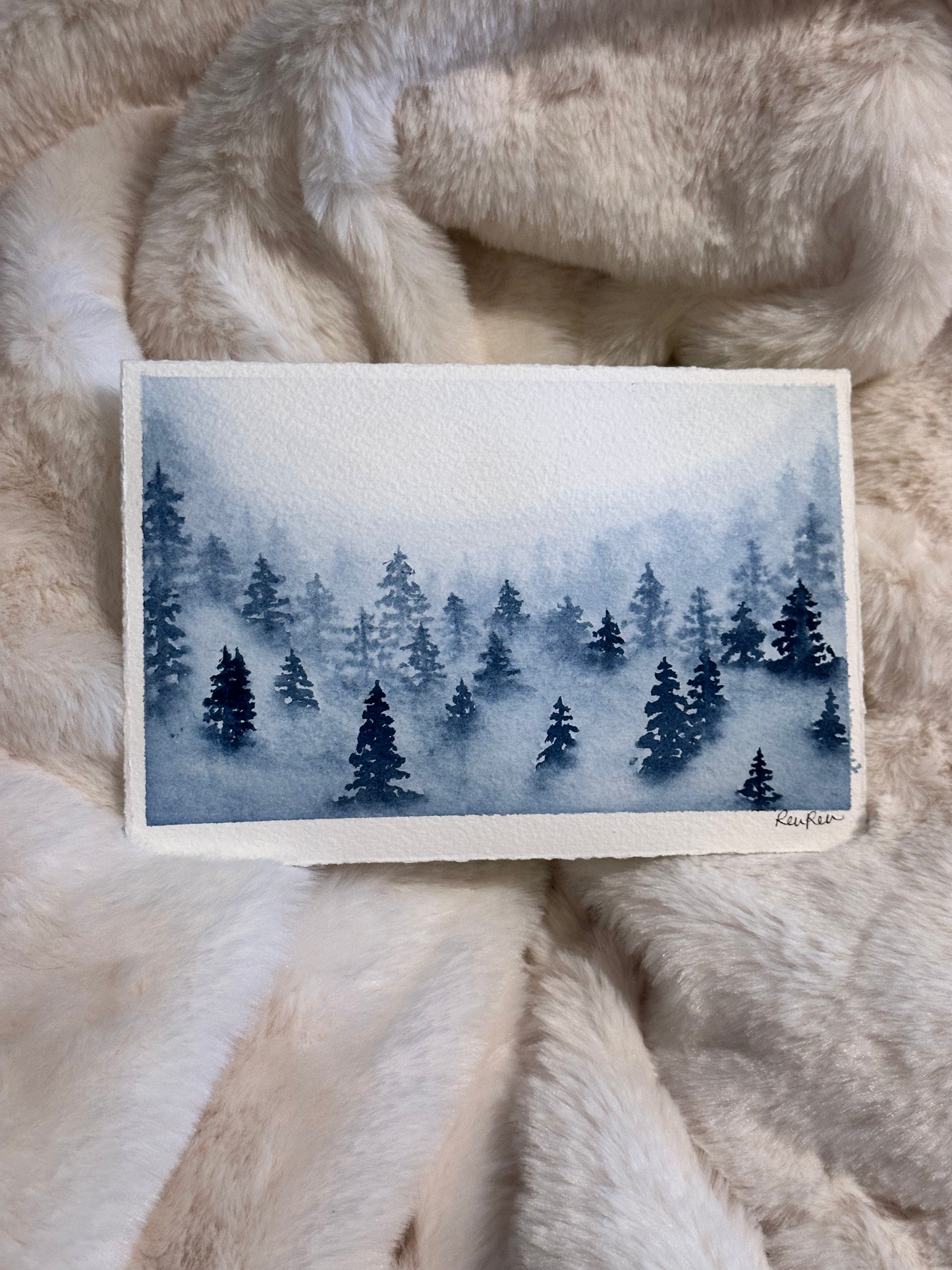 MISTY TREES WATERCOLOR...