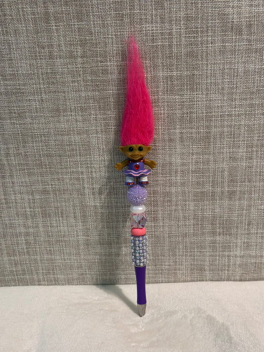 VINTAGE TROLL PEN - PINK & DARK PURPLE...