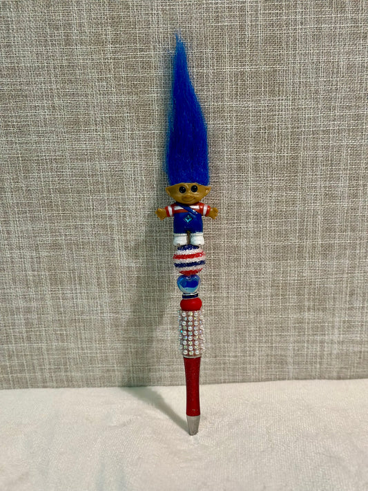 VINTAGE TROLL PEN - RED, WHITE, & BLUE...
