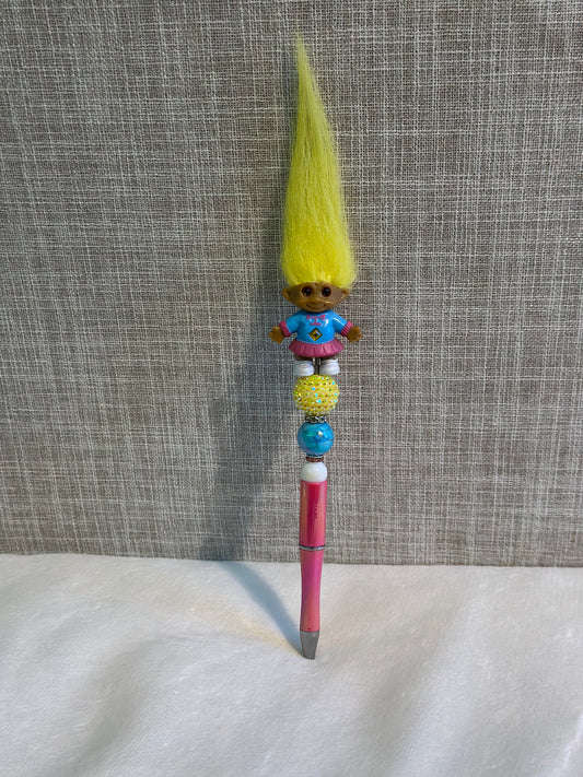 VINTAGE TROLL PEN - YELLOW, PINK, & BLUE...
