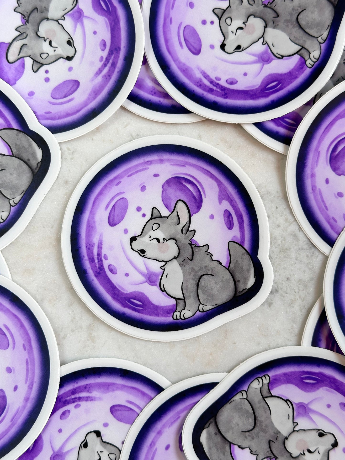 LONELY GREY WOLF STICKER...
