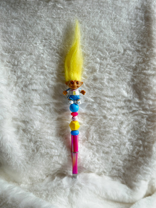 VINTAGE TROLL PEN - YELLOW SOCCER PLAYER...